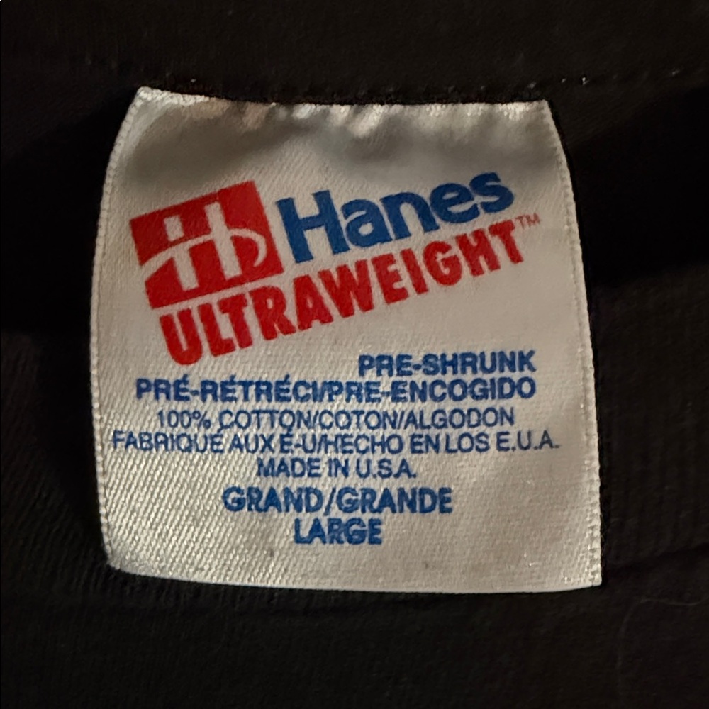 Hanes Ultraweight Black T-Shirt Meatloaf - Picture 3 of 3